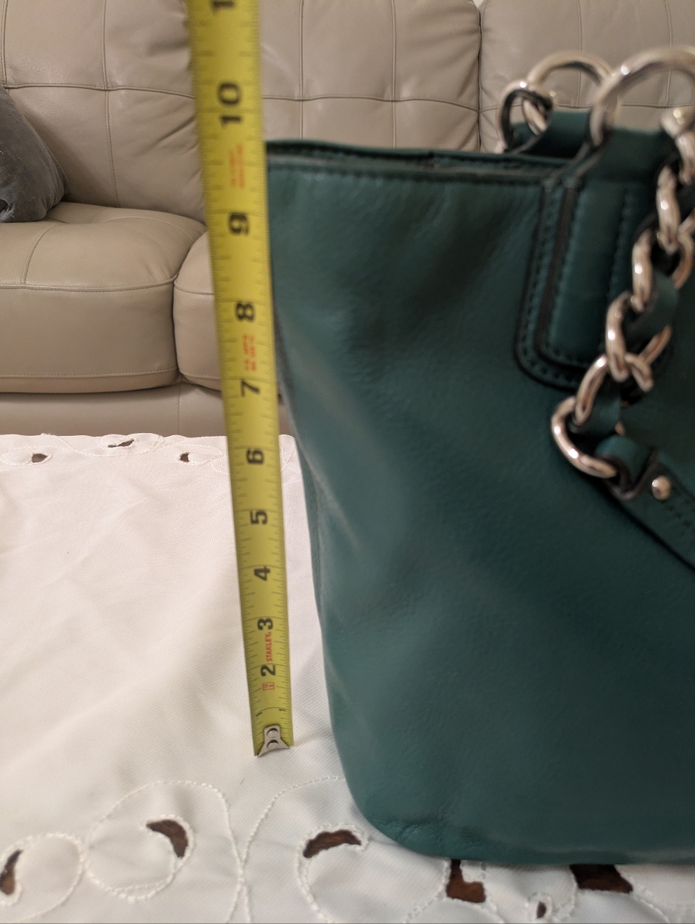 Coach - Madison Chain Tote C1294-20466 - Kelly Green Leather - Mint Condition - Picture 12 of 12